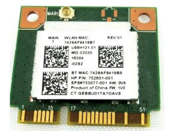 Wlan Wifi + Bluetooth 4.0 kartica za prenosnik 450 470 G2 753077-001 752601-001 DEMO